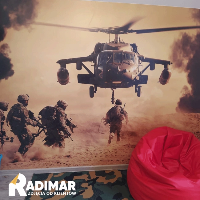 Fototapeta Patriotyczna Helikopter Żołnierze Misja na wymiar kolekcja PRESTIGE